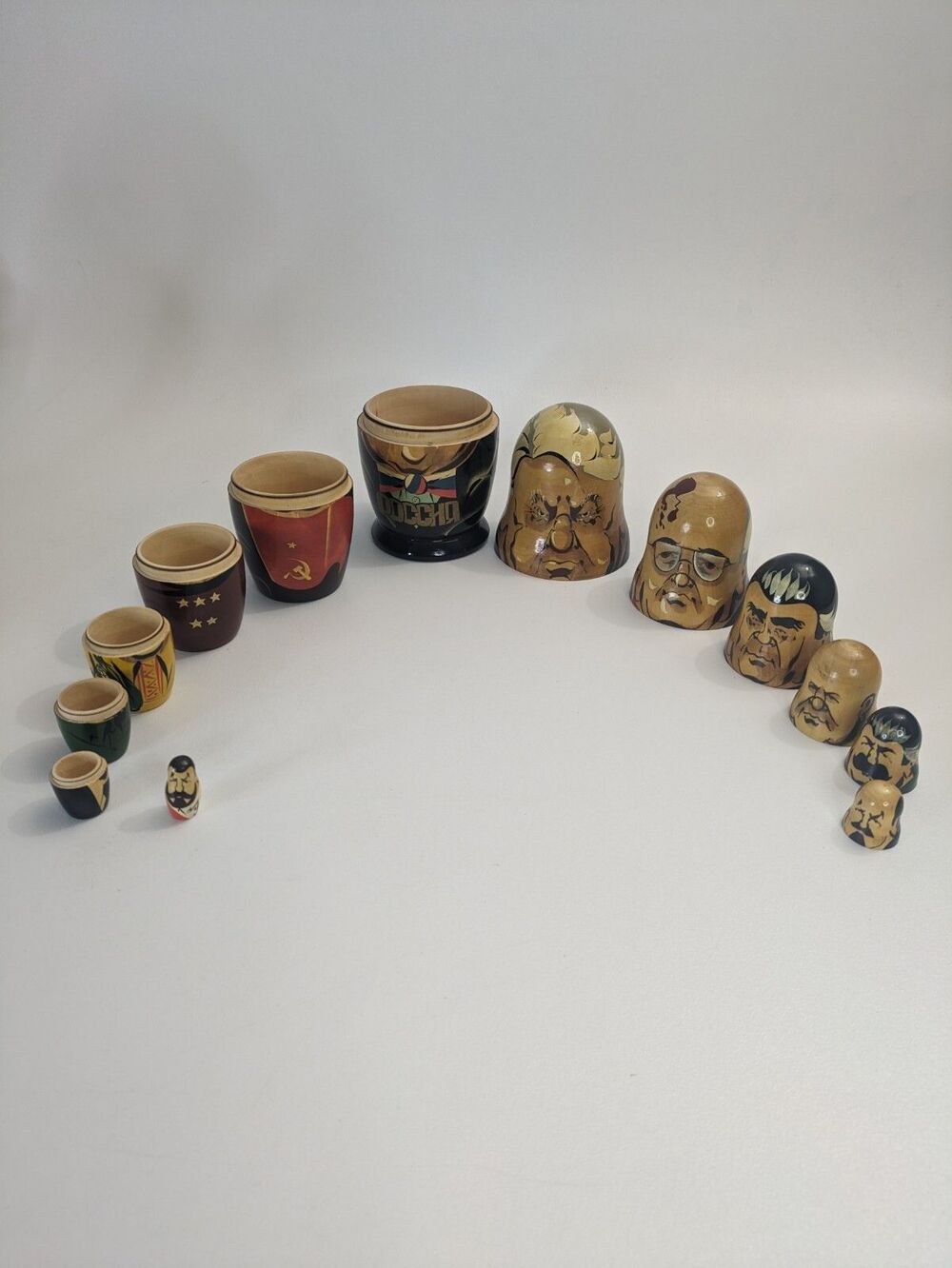 Vintage POCCNR Russian President‎ Nesting Doll 7 Piece Set